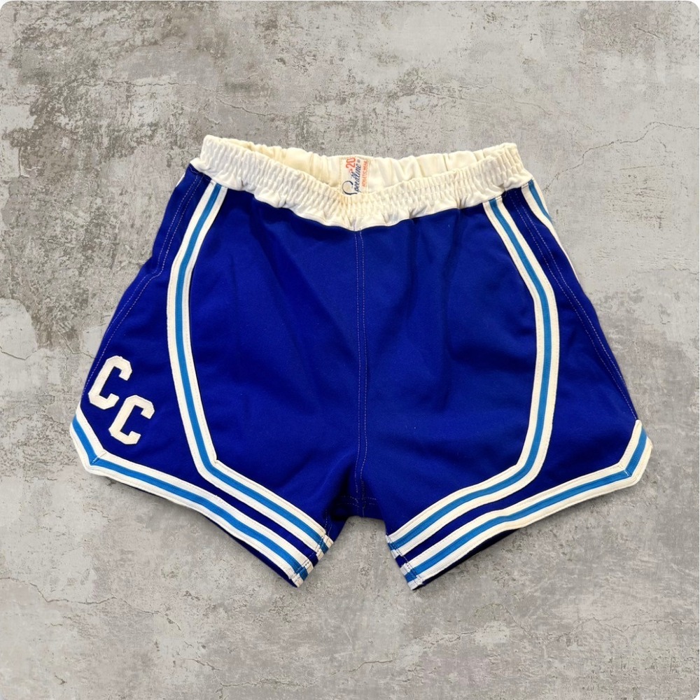 Vintage 70s 80s Blue Dolphin Athletic Shorts BCCC Track Gym S/M